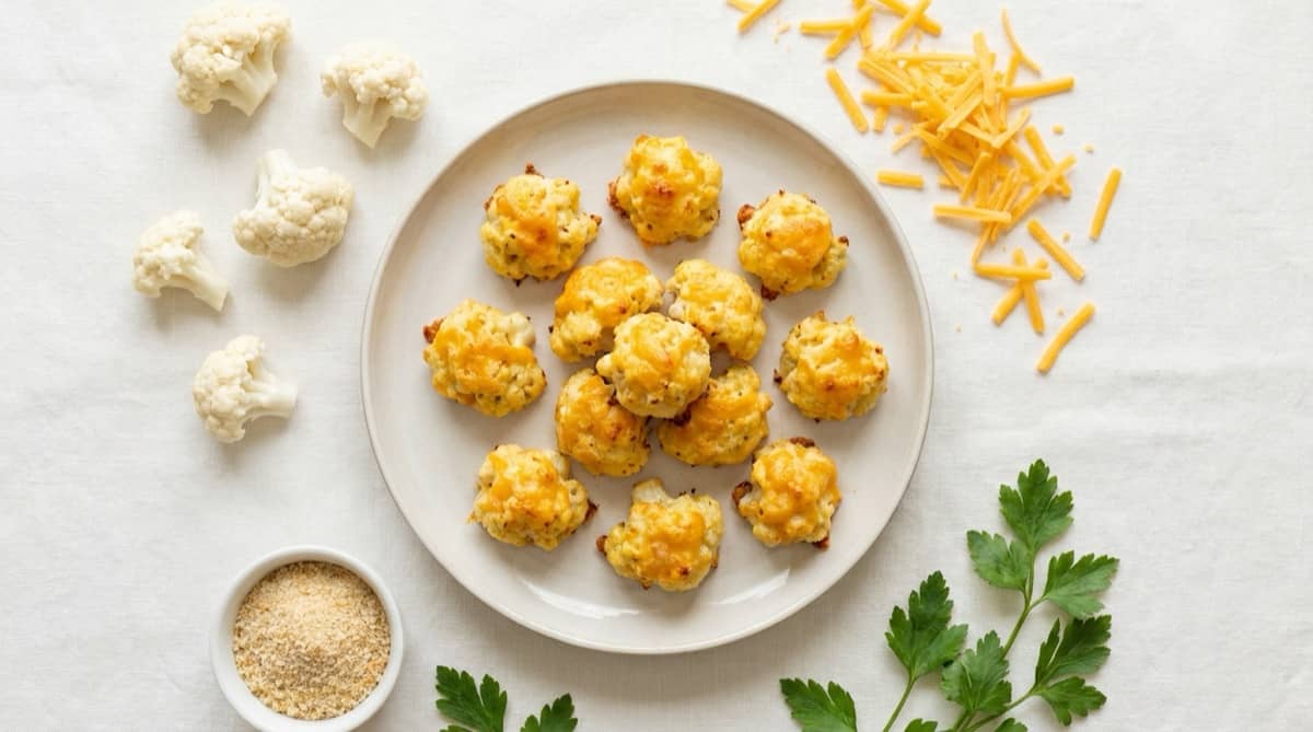 Cheesy Cauliflower Bites