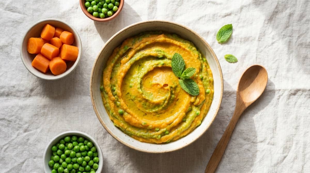 Soft Carrot & Pea Mash