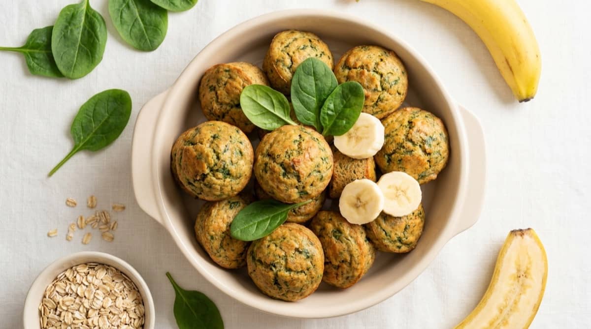 Spinach & Banana Muffins