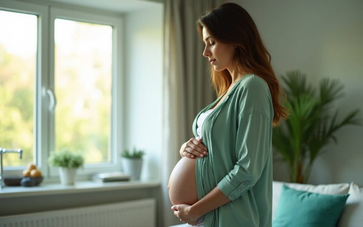 Expectant mother tracking her pregnancy week by week Expectant mother tracking her pregnancy week by week